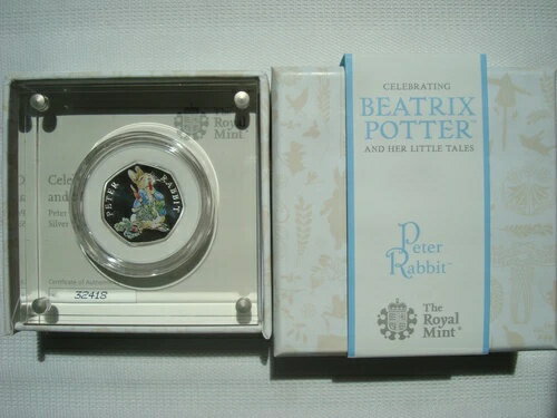 2018年 シルバー プルーフ 50ペンス コイン ピーターラビット ビアトリクス・ポター ロイヤルミント No. 32418