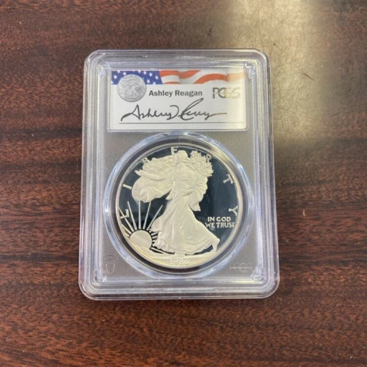 1986-S シルバーイーグル $1 PR 69 DCAM PCGS アシュリー・レーガン レガシーシリーズ シグネチャー