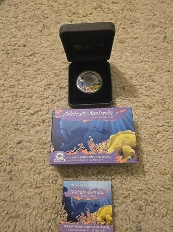2011年 オーストラリア記念 1オンス シルバー プルーフコイン パース造幣局 グレートバリアリーフ ??(3)
