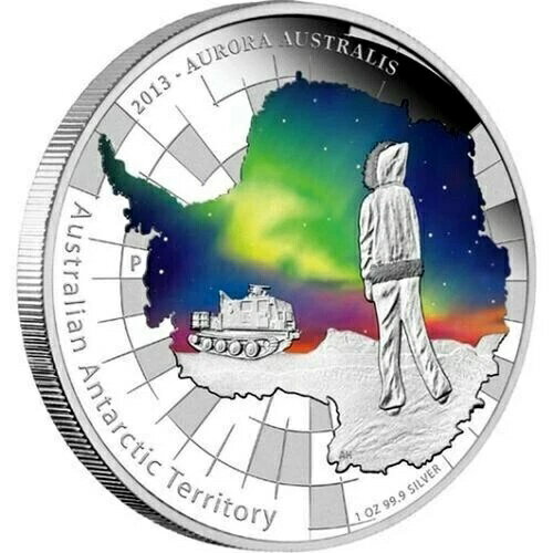 オーストラリア 1ドル 2013年 1オンス プルーフ銀貨「オーロラ・オーストラリス」暗闇で光る