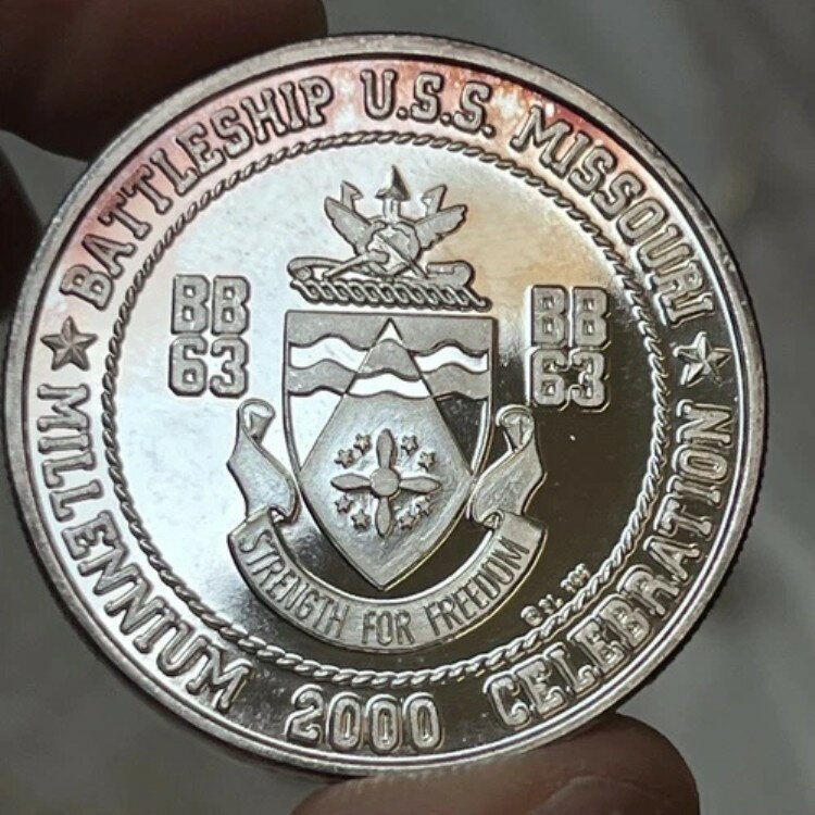 希少なミレニアム2000年真珠湾USSミズーリ戦艦、.999シルバー1 Tオンス
