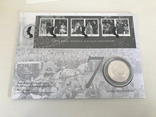 2017年 シルバー プルーフ プラチナ ウェディング ファイブ 5ポンド コイン 初日カバー FDC COA