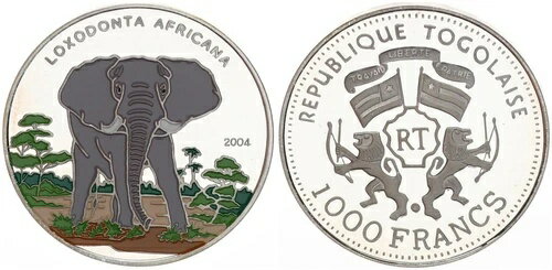 Togo 1000 Francs 2004 Silver Coin Colour Motif Elephant - Pf 104128商品について保留度証明金属/素材 シルバー製造年 2004年製造国/地域 トーゴブランド ブランドなし認証 該当なしMPN 該当なし注意事項※以下の注意事項をご理解のうえ、ご購入ください■ 鑑定済みコイン・紙幣について各種コイン・紙幣の鑑定機関（NGC、PCGS、PMGなど）は、収集品の真贋鑑定およびグレーディングを行う専門機関です。鑑定後の商品は、専用ケース（スラブ）に封入され、状態を示すグレードが付与されます。■ グレードについてグレードはコイン・紙幣自体の状態を評価するものであり、ケース自体の品質や状態を保証するものではありません。製造・輸送時の影響により、以下のような状態が発生する場合がございます。- 軽微なスレ傷・拭き傷（特に光の角度で見えるもの）- ケース内部のホコリ・小さな異物（鑑定機関の検品基準を満たしている場合）- ラベルのズレ・わずかな傾きこれらは鑑定機関の基準内であり、返品・交換の対象とはなりませんのでご了承ください。■ ラベルの種類について各鑑定機関では、コイン・紙幣の状態や鑑定の結果に応じて異なるラベルが付与されます。- 通常ラベル（Standard/Regular）：一般的なグレード付き鑑定済みコイン・紙幣- オーセンティック（Authentic）：グレードなしで真贋のみ保証- 詳細グレード（Details）：クリーニング跡やエッジのダメージがあるが本物と認定- 特別ラベル（Special Label）：記念版や特定のデザインの限定ラベル - 例：NGC「Early Releases」「First Releases」、PCGS「First Strike」 などグレードやラベルの種類は、商品画像および説明文をご確認のうえ、ご購入ください。■ 在庫状況について当店の商品は海外から取り寄せております。ご購入のタイミングによっては在庫切れとなる場合がございます。その際はご連絡のうえ、ご注文をキャンセルさせていただく場合がございますので、あらかじめご了承ください。■ ご注文後のキャンセルについてご注文と同時に商品のお取り寄せを開始するため、お客様都合によるキャンセルは承っておりません。■ 配送についてお届けまでに通常2〜3週間ほどかかります。海外の祝日や天候、税関手続きにより通常より配送が遅れる可能性がございます。■ 保証について商品説明に英語で「保証（warranty）」と記載があっても、日本国内では適用されませんのでご了承ください。 当店では、商品到着後7日以内の初期不良に限り、対応させていただきます。 （返品規約の詳細については、楽天市場内の会社概要欄下部をご参照ください。）■ 商品の色・素材感について撮影環境やモニター設定により、実際の商品と色味や質感が異なる場合がございます。■ 価格変動について希少性の高い商品は市場価格の変動により、追加料金をお願いする場合がございます。追加料金に同意いただけない場合には、ご注文のキャンセルが可能ですので、ご安心ください。■ その他サービスについて海外製品の輸入代行も承っております。ショップに掲載されていない商品でもお探し可能ですので、お気軽にご相談ください。尚、業者販売（業販）や複数購入の場合、割引対応も可能です。ご希望の方はお問い合わせください。