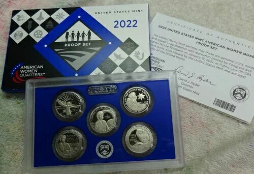 2022 - レディース 5 クォーター プルーフ セット - 新品、オリジナル ボックス付き - すぐに手に入れられます!!