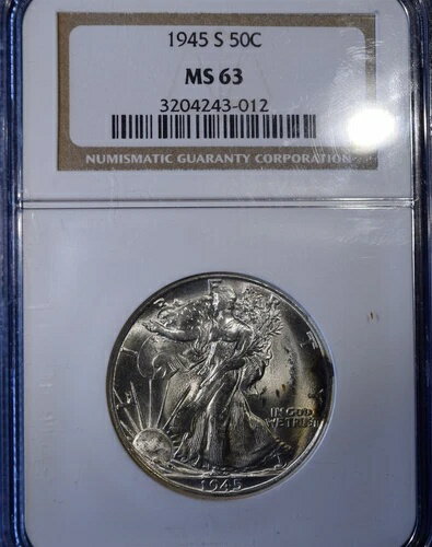 1945-S リバティウォーキング ハーフダラー "NGC MS63" *2点目以降送料無料*