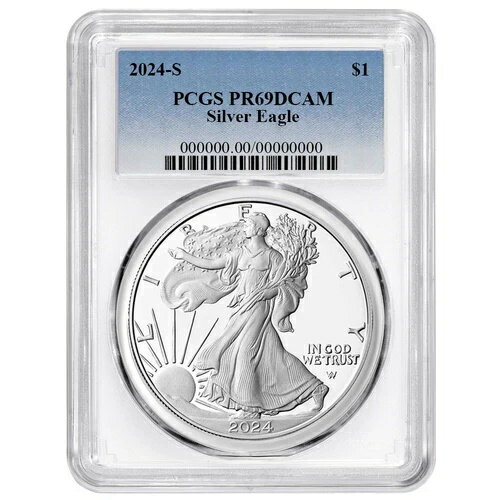 2024-S $1 1オンス プルーフ アメリカンシルバーイーグル PCGS PR69DCAM ブルーラベル ホワイトフレーム