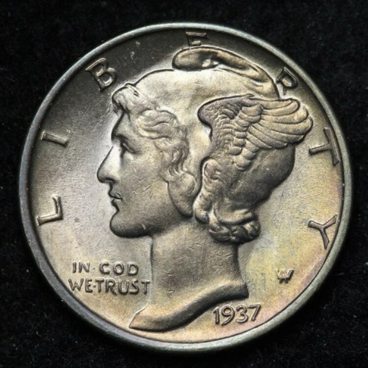 1937年 FSB マーキュリー シルバーダイム チョイス BU *未流通* MS E605 VNF