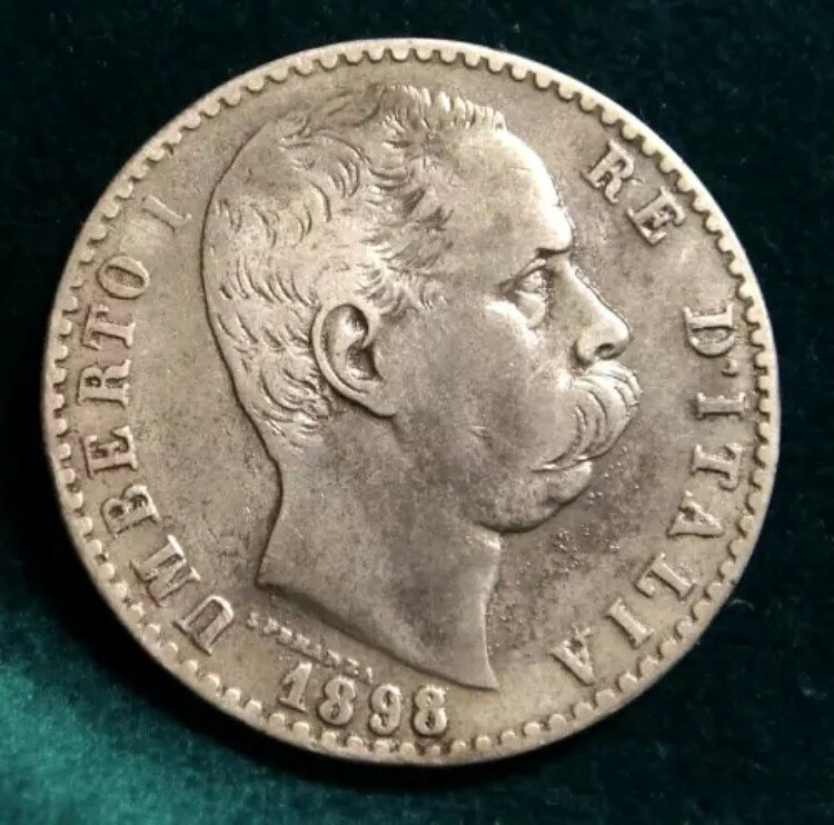 ウンベルト1世 2リラ 1898年 シルバー