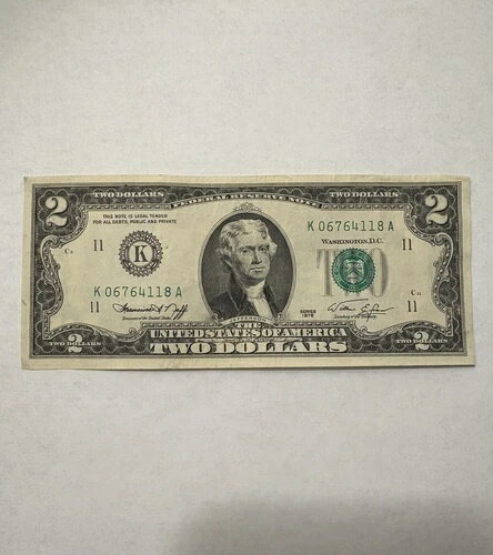 1976年シリーズ 2ドル紙幣 希少 Kシリ
