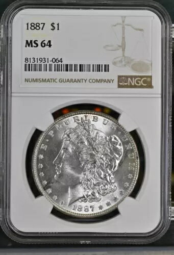 1887年 P モルガン銀貨 NGC MS-64