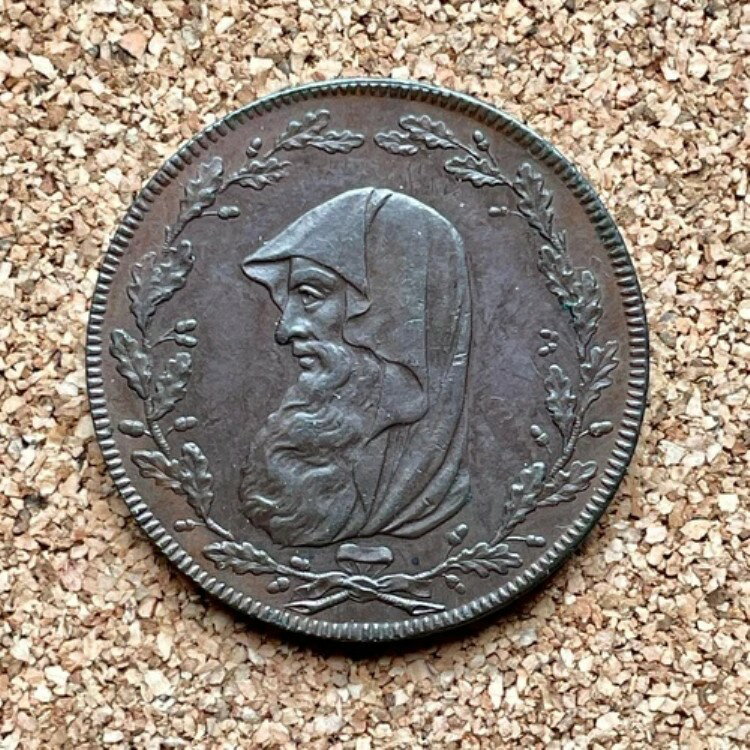 イギリス、パリス鉱山会社。希少なハーフペニー1791年製。アングルシー島の鉱山。E2523