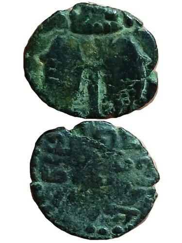 スリランカ - セイロンコイン 後期パンディヤ魚傘（1303-1325）ジャフナ時代 非常に希少