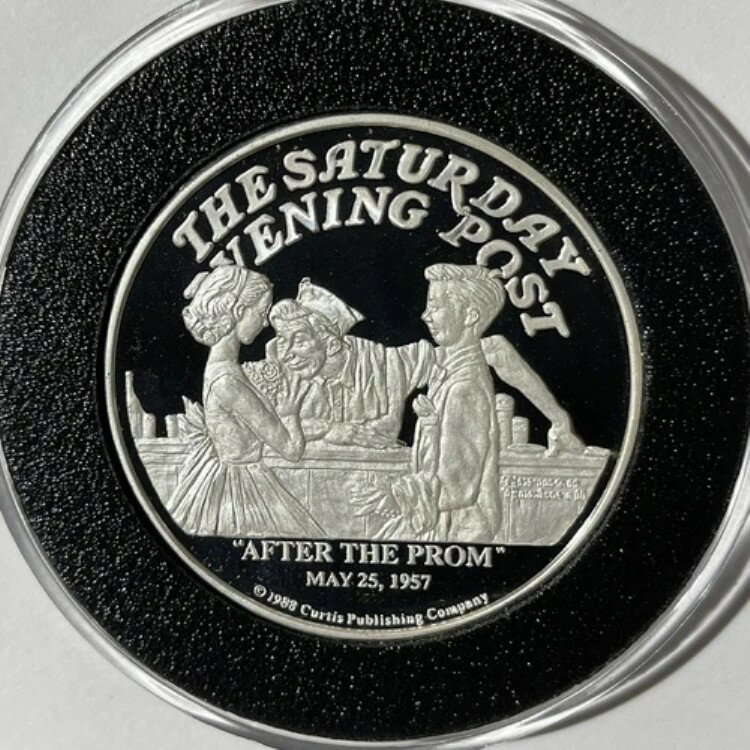 サタデー・イブニング・ポスト アフター・ザ・プロム 2トロイオンス .999 純銀ラウンドプルーフコイン