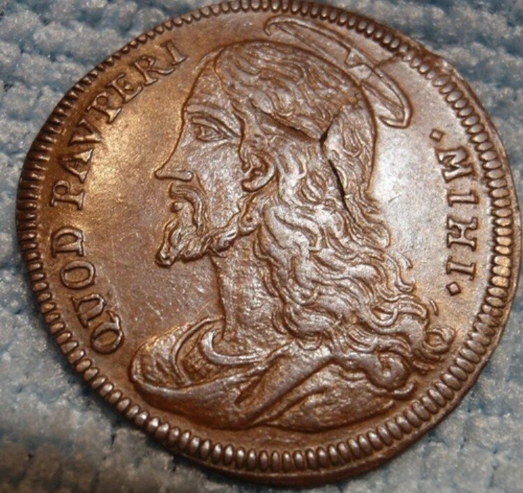 オーストリア 12 フェニヒ 1728 銅線 ウィーン アルメンハウス内線レアコンディションのジーザス・クリ..