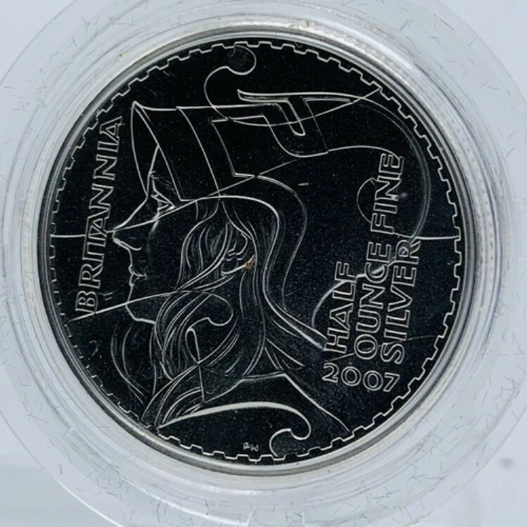 2007年 ロイヤルミント ブリタニア 1/2オンス シルバー サテンマット プルーフ 1ポンドコイン - 2003年デザイン