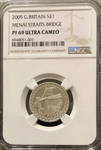 NGC PF69 UCAM 2005 メナイ海峡橋 1ポンド シルバー プルーフ