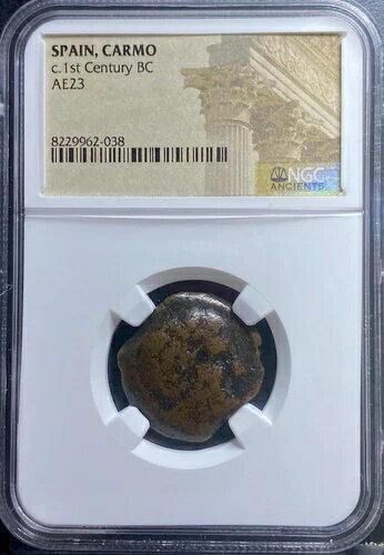 ケルトイベリアコイン NGC 古代カルモ スペイン 紀元前100年-紀元前1年 非常に希少 本物
