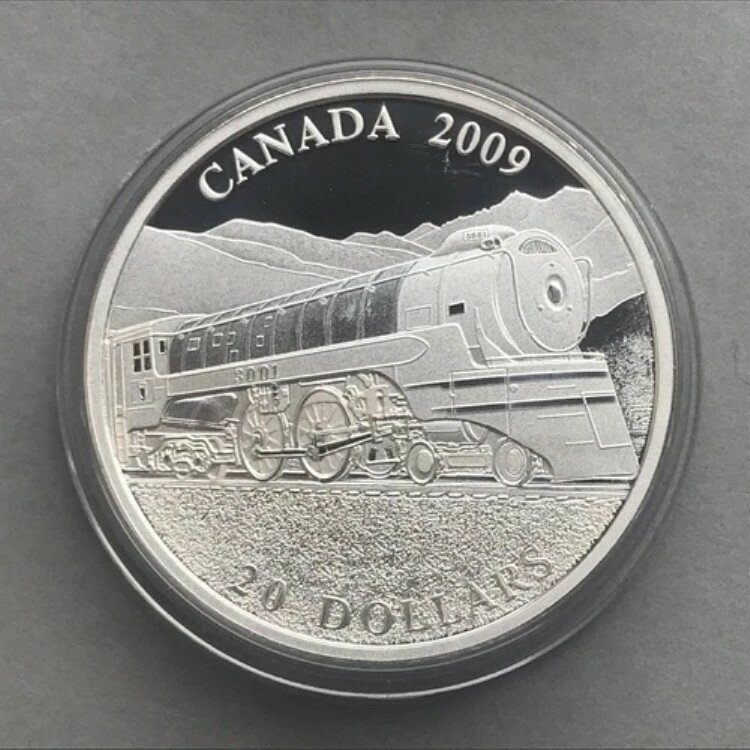 カナダ 20ドル銀貨 2009年 機関車鉄道プルーフ
