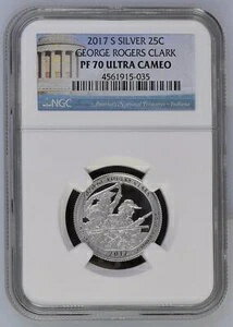 2017年 南アメリカ ザ・ビューティフル・クォーター NGC PF-70 ウルトラカメオ ジョージ・ロジャース・クラーク