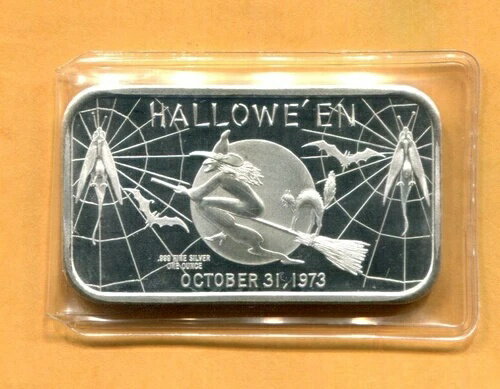 1973年「ハロウィン」1オンス .999 シルバーバー（MAD-30）（MAD-30） - 送料無料