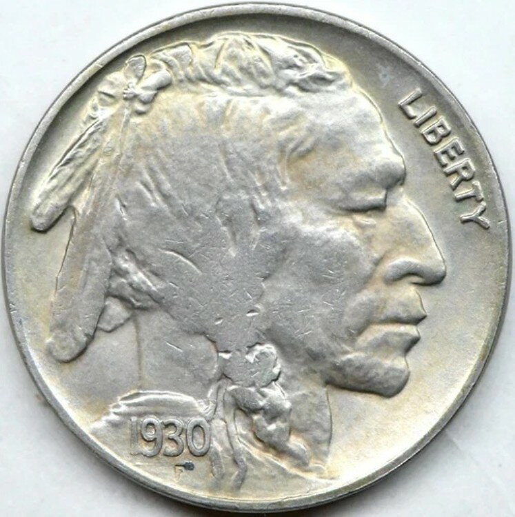 1930年バッファローニッケル、美しい金色の色合いを持つ未流通の高級品(3)