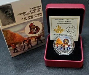希少限定 2017年 カナダ パッション・トゥ・プレイ オタワ・セネターズ カラー ファインシルバーコイン
