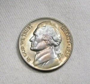 楽天WORLD RESOURCE【KING店】1939 Rev '40 ジェファーソン ニッケル CH UNC コイン（素晴らしい色調）AL200