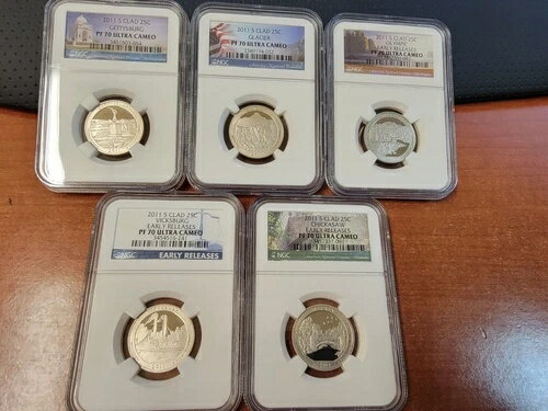 2011 S ワシントン クォーター (ATB) クラッド 5 枚セット NGC PF70 UCAM