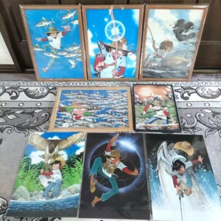 釣りキチ三平 ポスター 8枚セット(矢口高雄) サイズ B4×7、A4×1 アニメレア