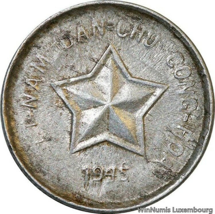 E9217 希少 北ベトナム 20 徐宝戴反乱共産主義国家 1945年 PCGS AU53-