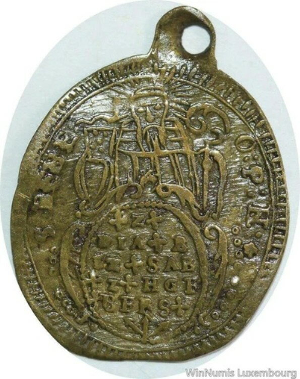 E6360 希少オーストリアのメダル マドンナ S ベネディクト IHS ザルツブルク CSPB 1600年代