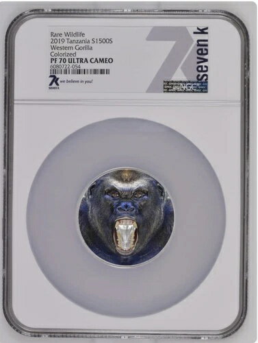 NCG レア ワイルドライフ 2019 タンザニア ニシゴリラ カラーライズド PF70 ウルトラカメオ 2オンス