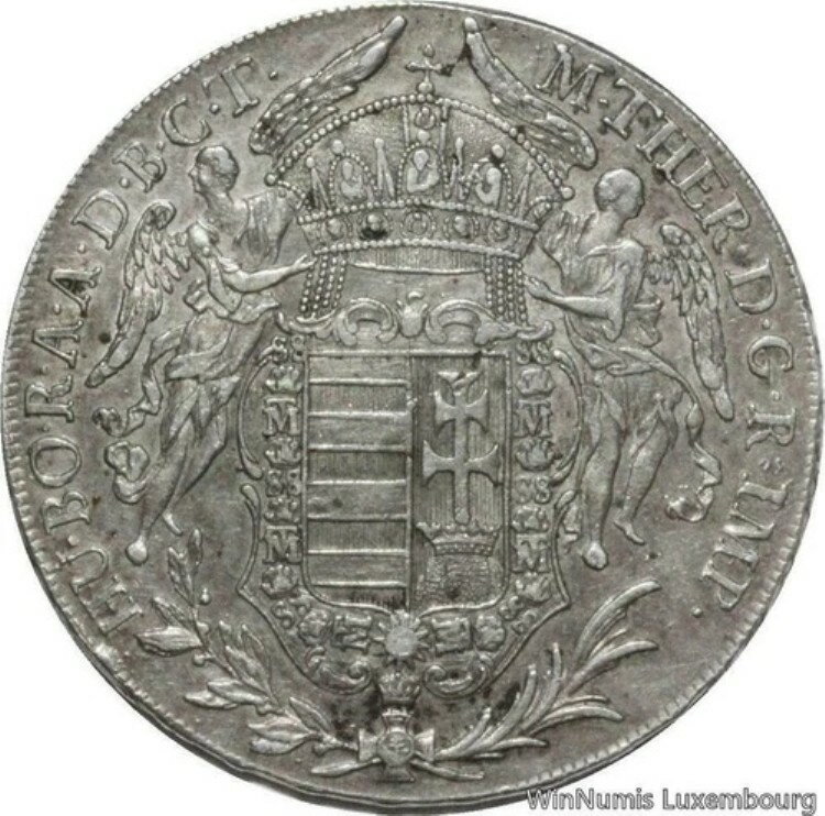 H2206 希少 ハンガリー 1ターラー マリア・テレジア 1780年 マドンナ クレムニッツ シルバー