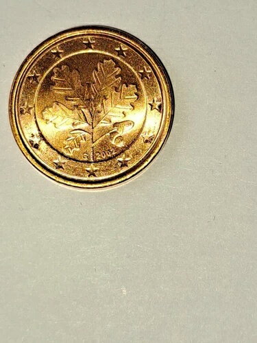 希少！2002年1セントユーロ硬貨、Gの文字、FRG、オークの葉
