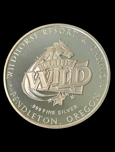 2015 シルバー ワイルドホース リゾート アンド カジノ 10 オンス クラブ ワイルド 地金 - 希少!