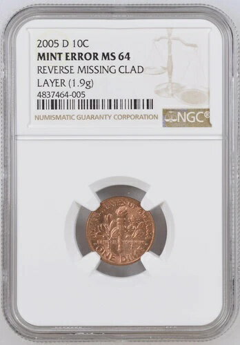 2005-D NGC MS64 欠けているクラッド?? レッドルーズベルトダイム！?? 希少な日付！? ゴージャス?(3)