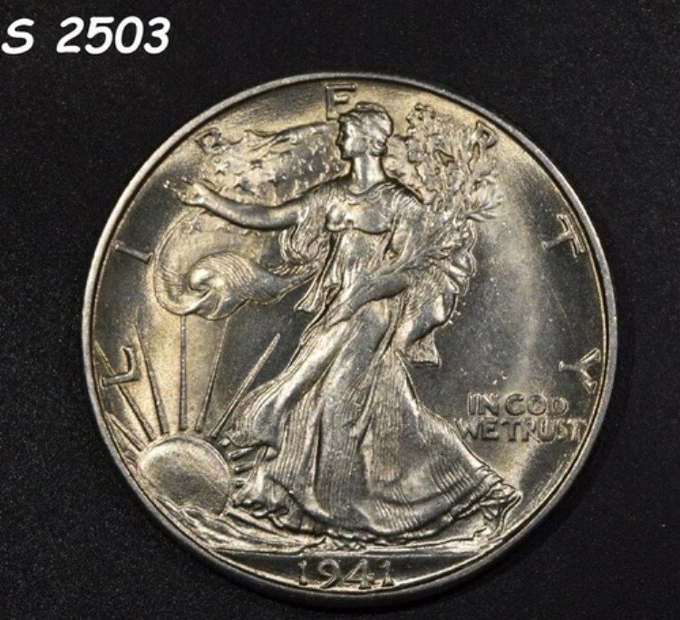 1941-D リバティウォーキングハーフダラー "VCH BU" *2点目以降は送料無料*