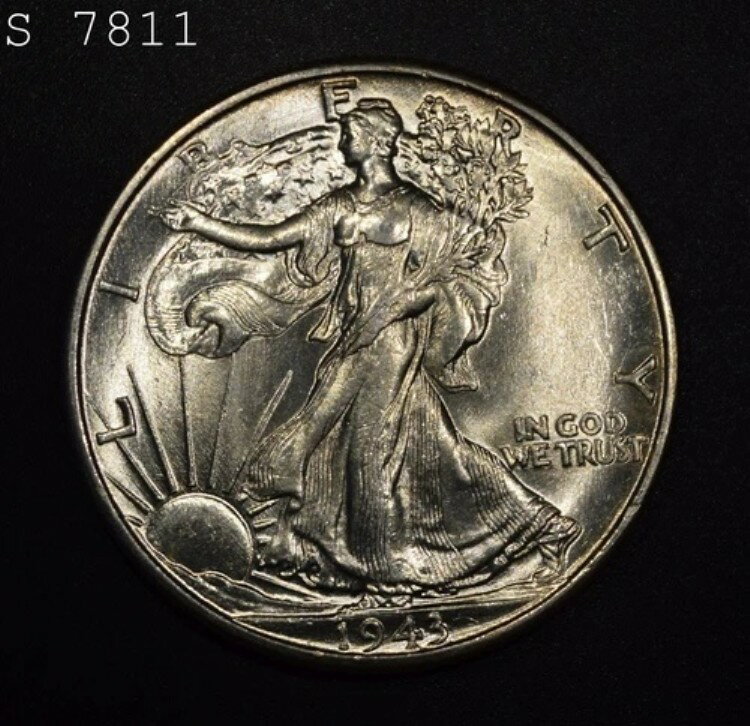 1943年 リバティウォーキング ハーフダラー "VCH BU" *1点目以降は送料無料*