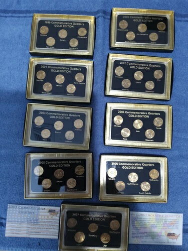 50州Comm. Quarters Gold Edit. 1999〜2007 1セット 45枚のコインの説明を読む