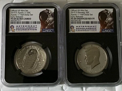 2019-S アポロ記念コイン2枚セット NGCグレード PF 69 ER UC 完売！OBO