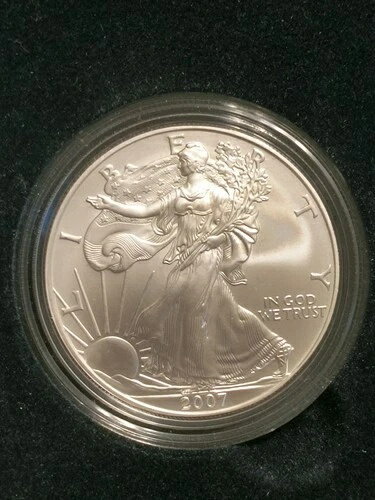 2007 W BU アメリカンシルバーイーグルドル ASE コイン（箱・COA付き）
