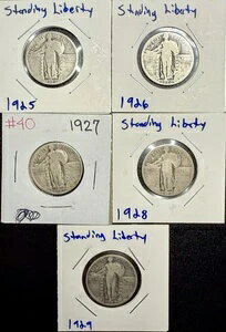 1925年から1929年 スタンディング・リバティ・クォーターセット ? グレート・コレクターズ・グループ(3)