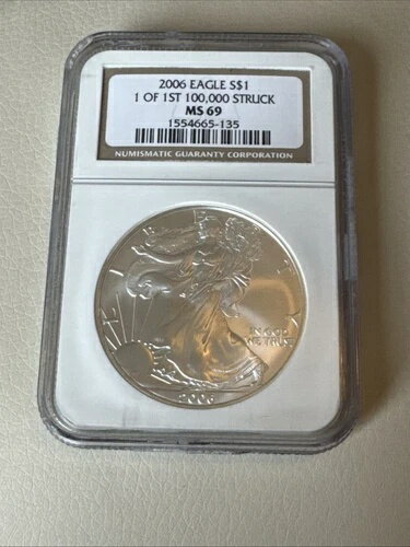 2006年 アメリカンイーグル シルバー $1 NGC MS 69 最初の10万枚のうちの1枚