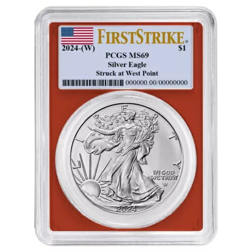 2024年 (W) 1ドル アメリカン シルバー イーグル PCGS MS69 FS フラッグラベル レッドフレーム