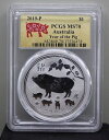 2019-P オーストラリア * 1オンス 銀貨 1ドル * 亥年 * PCGS MS70