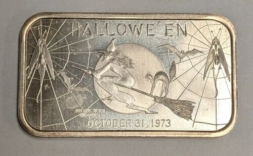 ヴィンテージ 1オンス .999 シルバー ~ 1973年 ハロウィン アートバー ~ マディソンミント