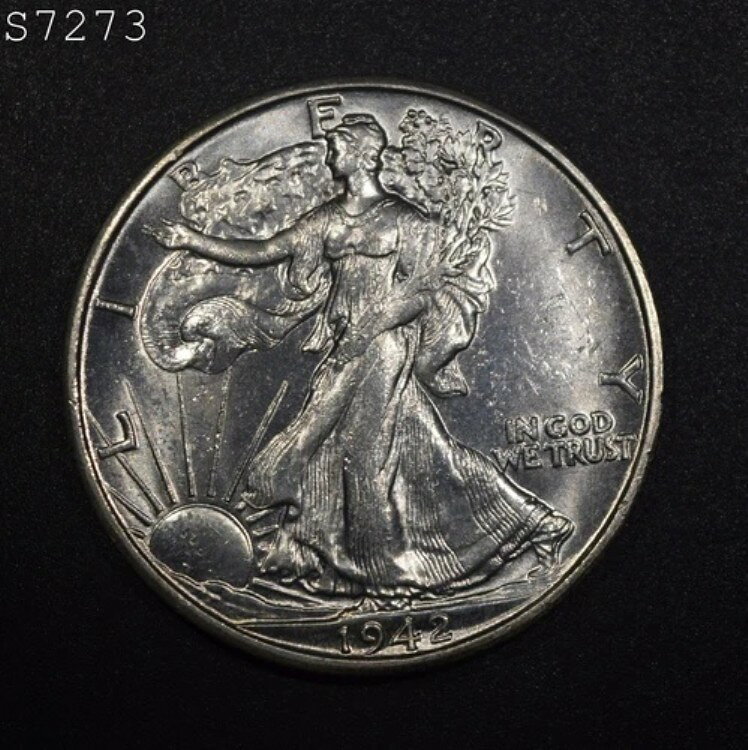 1942-S リバティウォーキング ハーフダラー "CH BU" *1点目以降は送料無料*