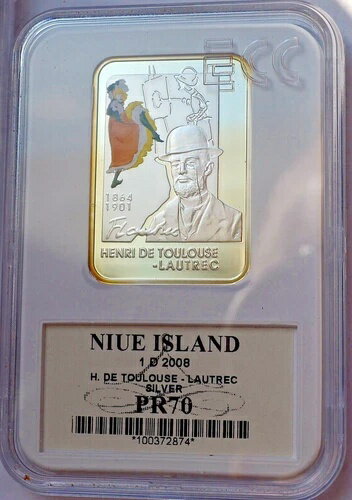 ニウエ 1 ドル 2008、画家アンリ・ド・トゥールーズ＝ロートレック・シルバー