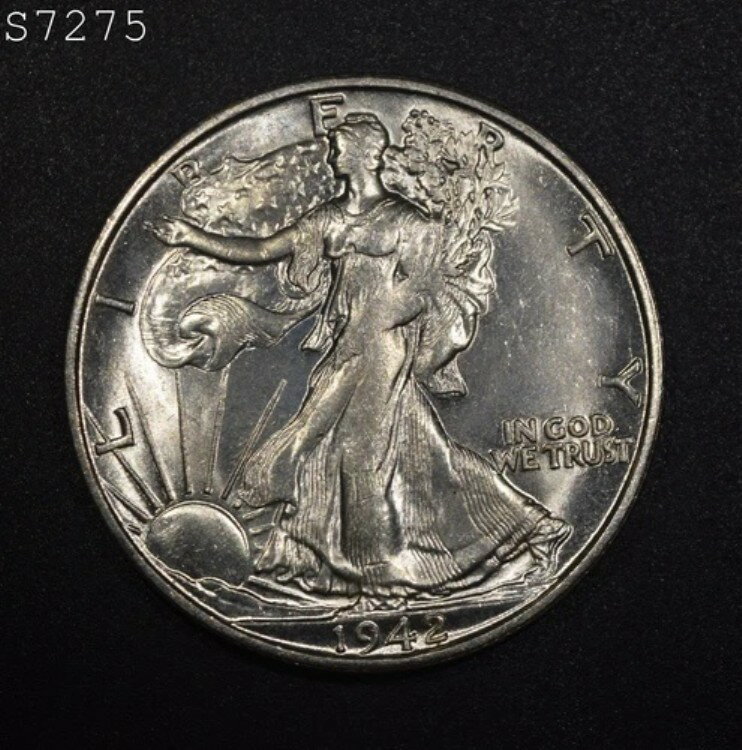 1942-S リバティウォーキング ハーフダラー "CH BU" *1点目以降は送料無料*