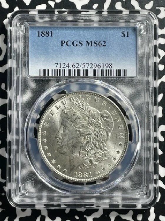 1881年製 1ドルモルガン・ダラー PCGS MS62 ロット番号G511 シルバー！素晴らしいUNC！